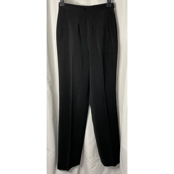 Black Fully Lined Pants Trousers Sz 4 Straight Leg Made in the USA Unbranded - Picture 2 of 4